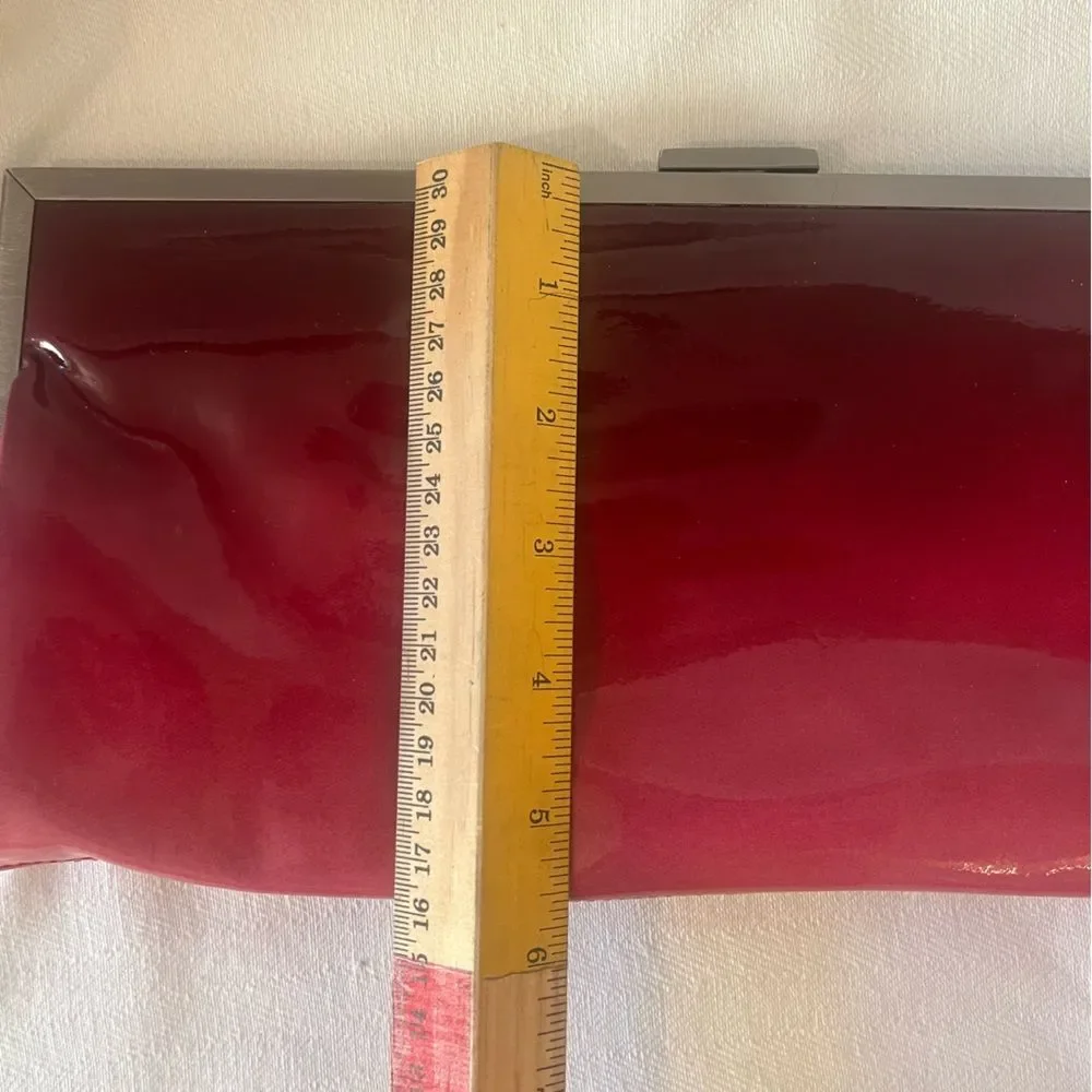 HOBO patent leather clutch wallet, garnet ombré jewel‎ tone colors to pink.